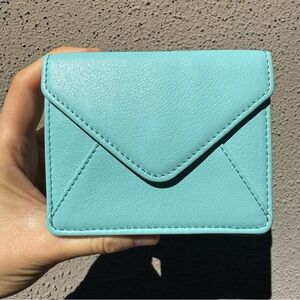 Aimee Kestenberg Light Blue Leather Trifold Wallet